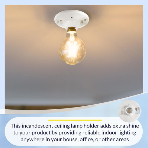 Saysurey 6 E26 Bulb 660w 250v Pcs Medium Base Ceiling Lamp Holder Keyless Light Sockets White Socket Incandescent