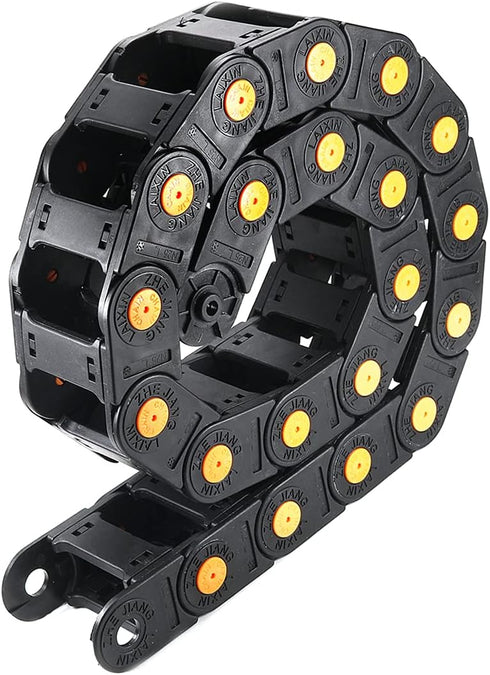 Fielect Drag Chain Cable Carrier, Open Type with End Connectors R55 25X50mm, 1 Meter Plastic for CNC Router Machines
