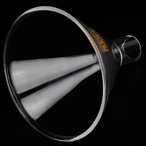 XCD Glass Powder Funnel, Borosilicate Glass Heavy Wall Short Stem Funnel for Precise Powder Transfers