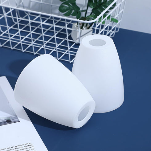 2pcs NOLITOY White Plastic Lamp Shades Middle Easy Installation Lamp Covers for Socket Desk Home Hotel Use