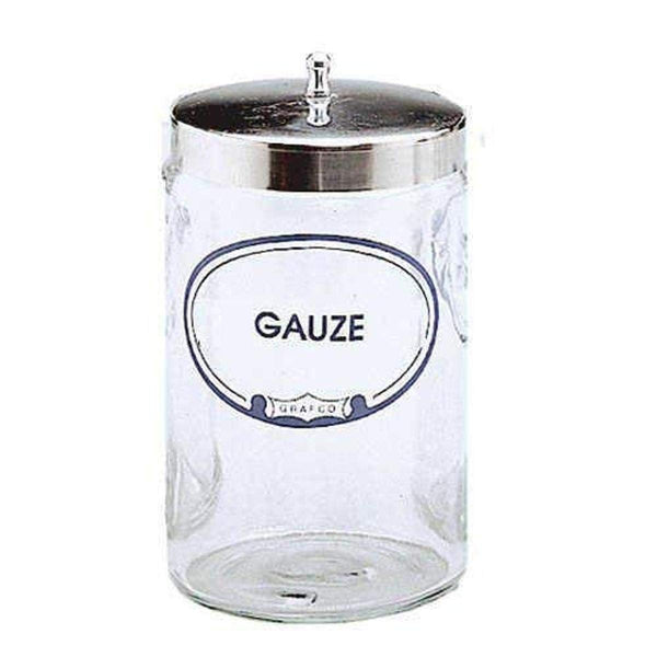 Graham-Field Glass Sundry Jar Labeled 'Gauze' Medical Dressing Storage
