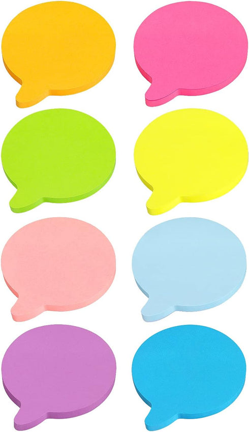 SIMONA Bubble Shape Sticky Notes, 8 Color Bright Colorful Sticky Pad, 75 Sheets/Pad Self-Sticky Note Pads
