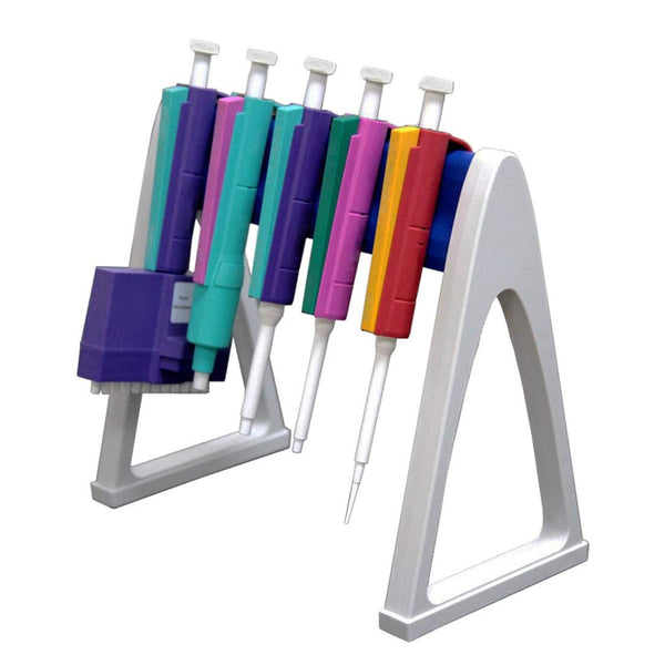 Lab Linear Pipettor Stand Rack, Holds 6 Micropipettes, Premium Engineering Plastic, Excellent Chemical Resistance