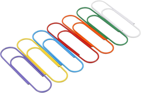 Giant Paper Clip Jumbo - 56 Pcs - 4 Inch Extra Large Colored Decorative Paperclips (7 Colors)
