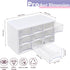 FODIENS Desk Storage Organizer with 9 Drawers, Stackable Craft Drawer Cabinet, Clear Box Caddy for Makeup Jewelry Office