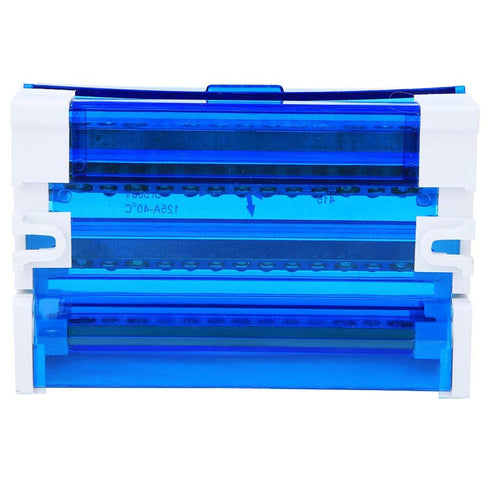 Terminal Block Distribution Box, Din Rail 4-Level Single Phase with Transparent Dust Cover, 125A 500V