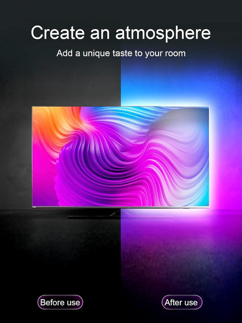 TV Backlights, 13.1FT RGB LED Lights for 32-65 Inch TV, Music Sync Bluetooth APP
