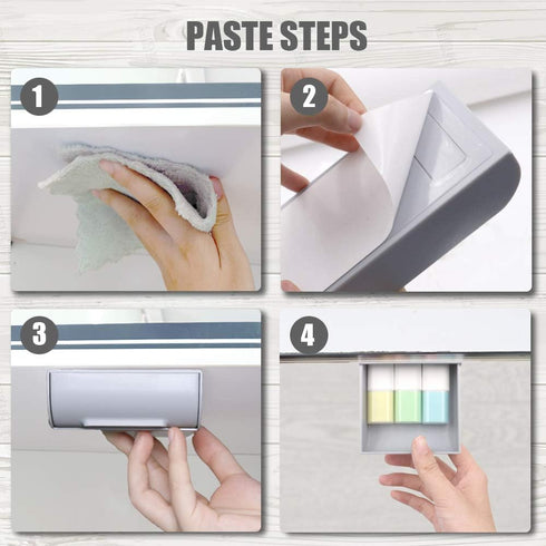 Desk Drawer Attachment 2 Pack - Hidden Pencil Organizer, Adhesive Pen Holder for Desktop Storage