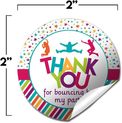 Jump and Bounce Birthday Party Thank You Sticker Labels - 40 2" Circle Stickers by AmandaCreation