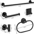 Laimew Set, 7 Set, 31.5 Inch SUS304 Black Bathroom Accessories Pieces Black Towel Bar Bathroom Hardware Towel Racks