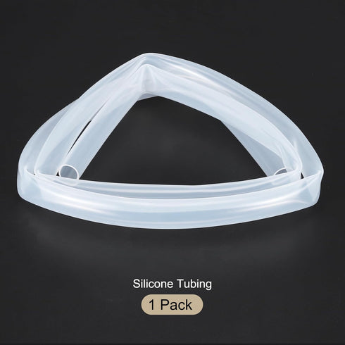 1m(3.3ft) 12mm(1/2") ID x 14mm(9/16") OD Clear Silicone Tubing, Industrial Plastic Hoses for Pump Siphoning