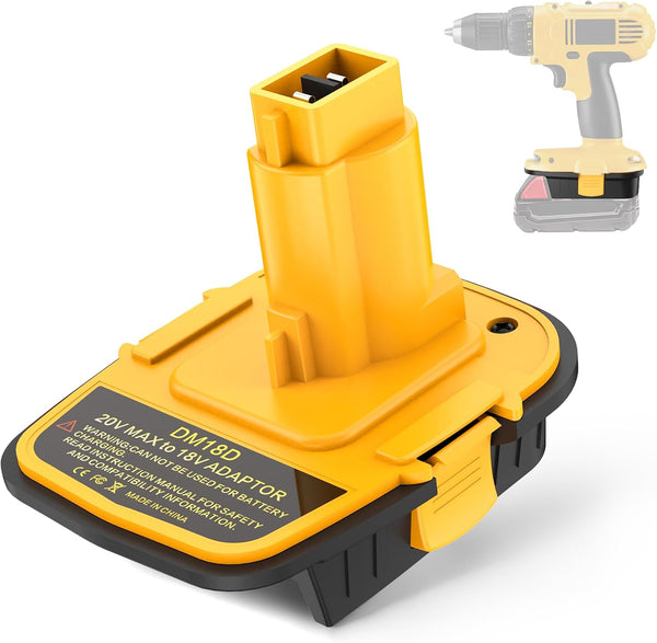 DM18D Battery Adapter Converter with USB Port for Dewalt 18V Tools, Converts 20V Li-ion or Milwaukee M18