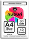 Nuburi A4 Size Printer Paper, 80 gsm / 21lb, Great for Professional Documents (40 Sheets)