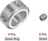 HARFINGTON 4pcs Shaft Collar - 15mm Bore Aluminum Alloy Set Screw Shaft Collars for Wheel Barrow Axle & CNC Machine