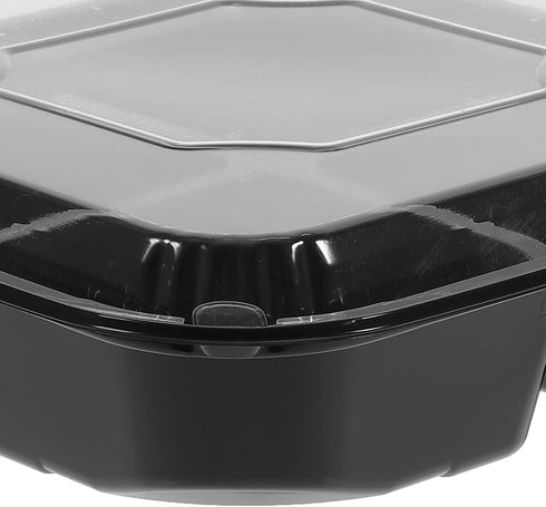 10pcs 4-compartment 550g Packing Toyvian Black Square Fruit Storage Boxes Disposable Food Storage Containers Multi-grid