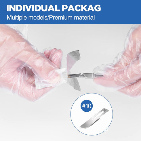 21PCS 20 Scalpel Blades with #10 Scalpels, Surgical Sterile Carving Blades Including 1 Handle for Laboratory Use