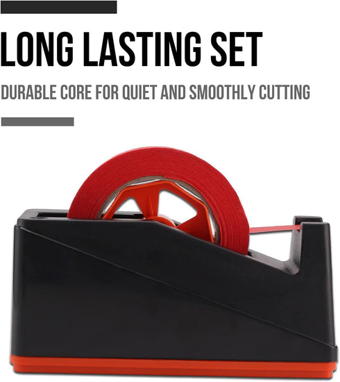Lichamp 2 Pack Desktop Tape Dispenser Holder - Large 3 inch Core for Various Tapes, 0228BK