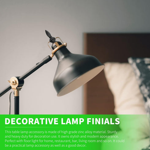2pcs Lurrose Lamp Finial Lamp Cap Knob Lamp Shade Lamp Decoration for Table Floor Lamps (Black) Small Lamp Shade
