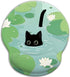 Blusabaca Mouse Pad with Wrist Rest, Cat Lotus Leaf Ergonomic Mouse Pads Wrist