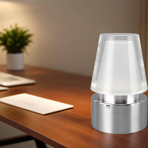 ChiweiJ 7 RGB Table Lamp, Color Changing Desk Light with Colors and USB Rechargeable Battery, Acrylic Shade for Soft
