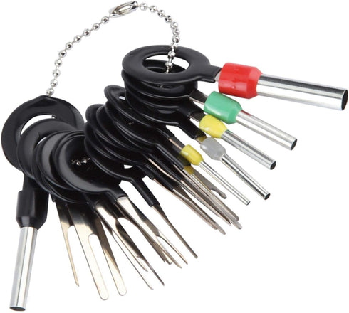 Terminal Removal Tool - 18Pcs Car Wire Harness Plug Terminal Extractor Kit for Connector Crimp Pin Removal