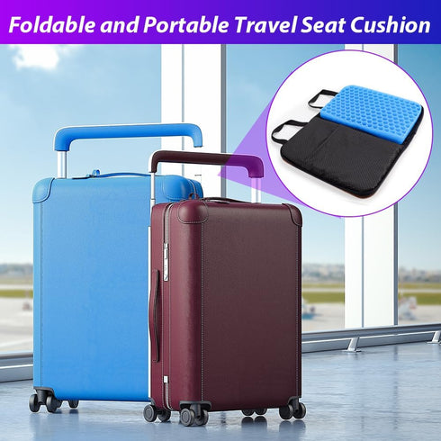 Gel Seat Cushion, Portable Car Seat Cushion for Pressure Relief, Thick Travel Cushions for Office Chair, Car, Kayak
