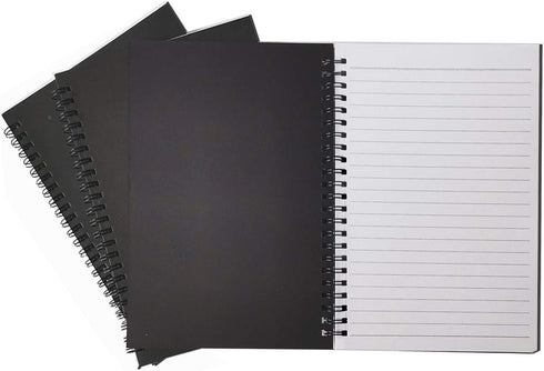Spiral Notebook, College Ruled, Thick Paper 1 Subject, 3 Pack, 60 Sheets, 6''*8'' (Line, Black)
