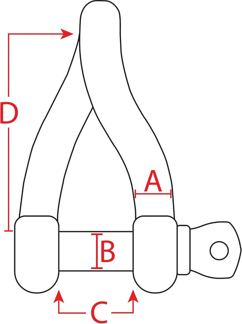 Extreme Max 3006.8216 BoatTector Stainless Steel Twist Shackle, 5/16"