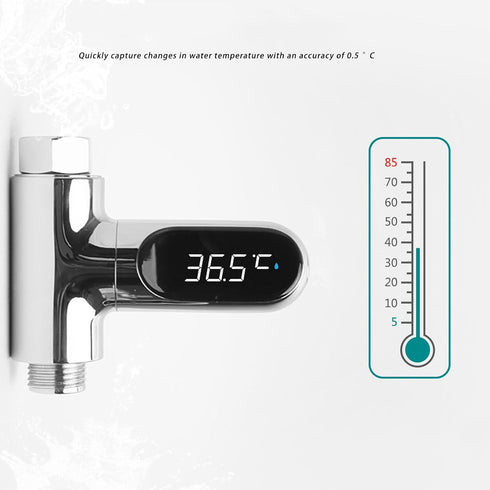Hamwesh 360 Shower Thermometer, LED Digital Display Rotating Screen Instant Read Water Temperature Gauge