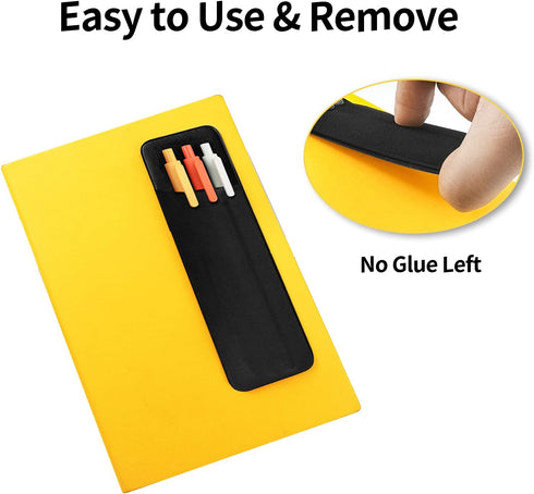 Epessa Stick-On Pen Holder for Notebook, Adhesive Pencil Sleeve Pouch for Journals, Planners, Notebooks, Reusable
