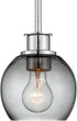 17052 1-Light Minka Lavery Chrome Mini Pendant with Smoked Glass
