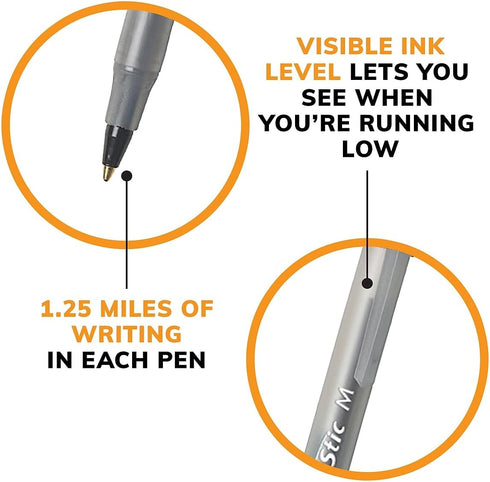 BIC Round Stic Medium 500CT BLK