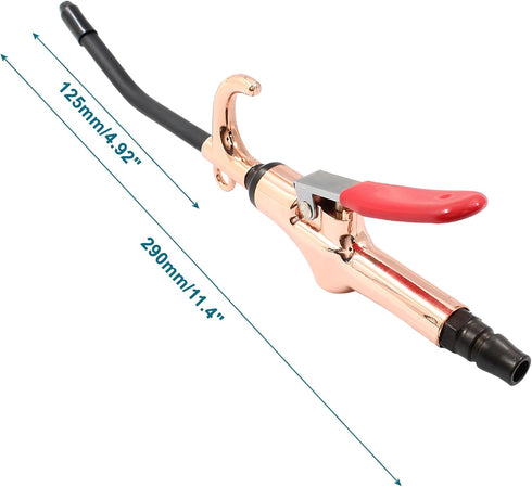 High Power Air Blow Gun with Rubber Guard, Industrial Air Nozzle Blower Gun for Compressor Accessories - Rose Gold