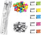 Terrysun 1 Pc Clear Clam Clip Dispenser with 50 Colorful & 50 Silver Metal Refill Clips, Portable Paper Clam