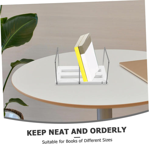 Stylish Metal Bookends - White Desk Organizer for Books
