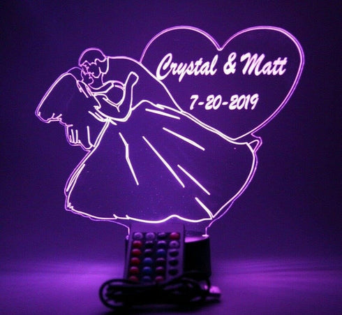 16 Wedding Couple Heart Love Night Light Up Lamp LED Stand Engraved Table Lamp Custom Engraved Room Decor Featuring