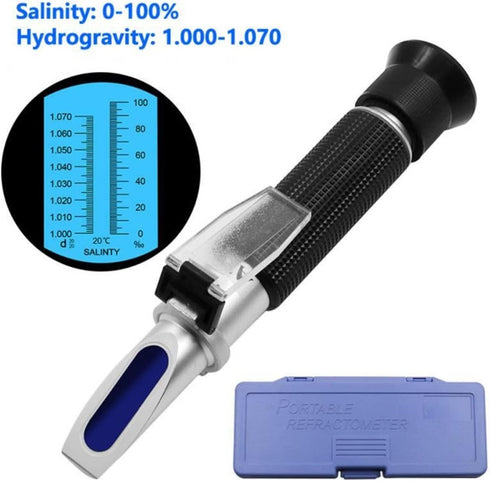 VGVGV 0-100% 1.000-1.070SG Brix Refractometer, Handheld Salinometer Salinity Aquarium ATC Refractometer Salinity