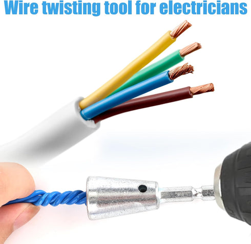 2 Pcs Wire Twisting Tools - 6mm Hex Shank 2-6 Way Wire Stripping Tool for Drill, Cable Nut Stripper