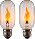 T45/T14 E26 LED Flame Bulb, 2W 1800K Warm Amber Clear Glass Cage,