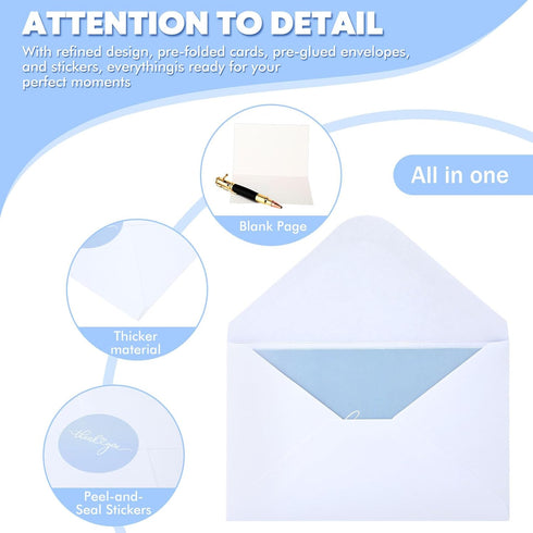 Supervitae 30 Pack 3.5 5 Inch Thank You Cards with Envelopes and Stickers x Blank Thank You Note Card Kraft Envelopes
