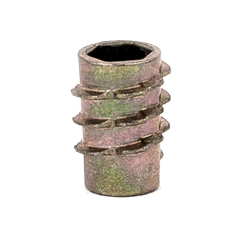 E-Z LOK Knife Threaded Insert for Soft Wood, Zinc Hex-Flush Thread Inserts, Pack of 100
