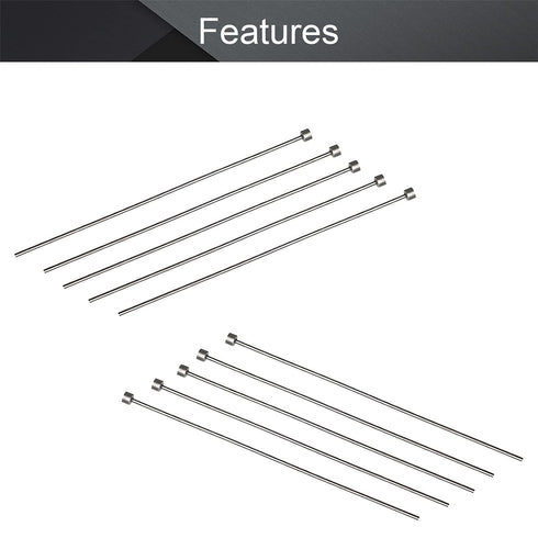 Utoolmart 2mm Dia Round Tip Steel Straight Ejector Pin Punch, 150mm Long, Silver Gray, 10pcs