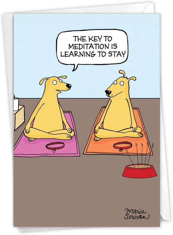 NobleWorks - 1 Happy Birthday Cartoon Greeting Card, Funny Notecard with Envelope, Comic Stationery