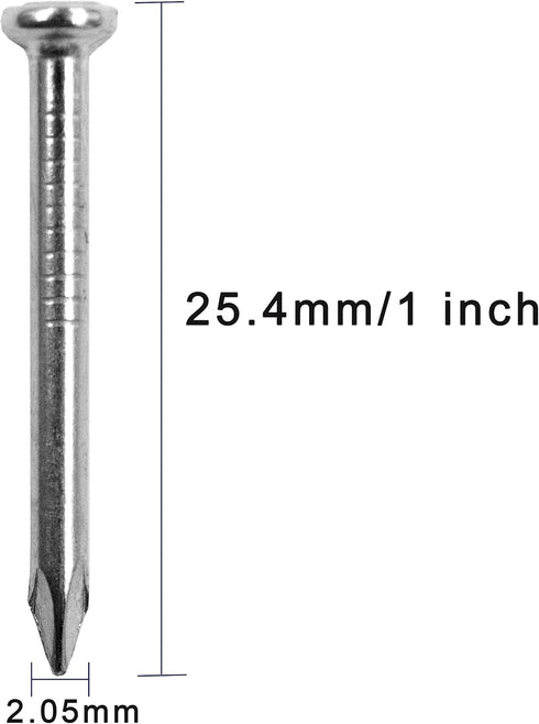 200 Pcs Galvanized Steel Nails for Masonry, Concrete Wall Nail for Woodworking, Suitable for Drywall and Pine (2.5CM)