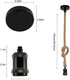 E26 Industrial Hemp Rope Chandelier;Single Head Farmhouse Pendant Lights Base Ceiling Lamp;Retro Pendant Lamp Cord- DIY