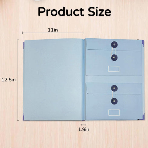 New Folio Document Organizer, Paper Organizer with Envelope Pocket, in Case I Go Missing Binder (Blue)
