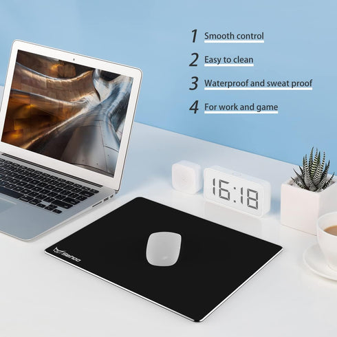 Seihoo 11.81X9.45in) Metal Aluminum Mouse Pad Premium Hard Double Side Waterproof Ultra Smooth Office Supplies Blap