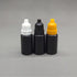 Snadulor 60pcs 5ml Empty Black Plastic Dropper Bottle with Protective Cap, Eye Drop Bottle (White Cap)