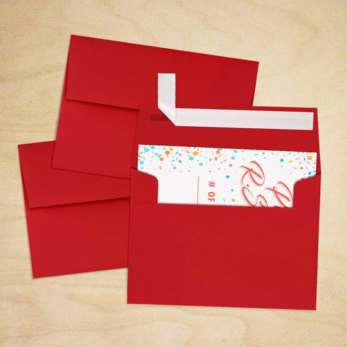 LUXPaper 4Bar A1 Invitation Envelopes | 3 5/8" x 5 1/8" | Ruby Red | 50 Qty | Peel & Press | 80lb. Text