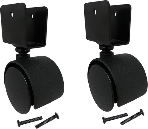 Shepherd Hardware 9420 1-5/8-Inch Twin Wheel Office Chair Caster, 11/16-Inch U-Bracket, 40-lb Load Capacity, 2-Pack,